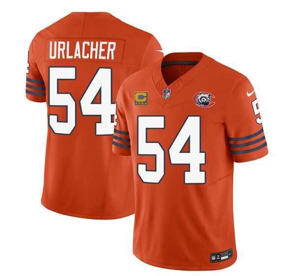 Men & Women & Youth Chicago Bears #54 Brian Urlacher Orange 2023 F.U.S.E. With 4-star C PatchThrowback Limited Jersey->chicago bears->NFL Jersey